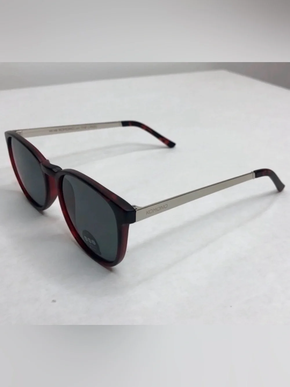 Komono Red and Black Sunglasses NEW Urkel Tortoise Silver